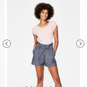 Boden St. Ives Paperbag Linen Shorts